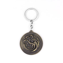 Load image into Gallery viewer, RJ Game of Thrones Keychain House Stark Wolf Beer Opener Key chain A Song Of Ice And Fire Targaryen Dragon Keyring Souvenir Gift