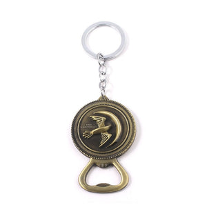 RJ Game of Thrones Keychain House Stark Wolf Beer Opener Key chain A Song Of Ice And Fire Targaryen Dragon Keyring Souvenir Gift