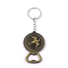 Load image into Gallery viewer, RJ Game of Thrones Keychain House Stark Wolf Beer Opener Key chain A Song Of Ice And Fire Targaryen Dragon Keyring Souvenir Gift