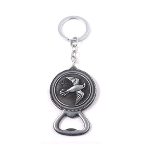 RJ Game of Thrones Keychain House Stark Wolf Beer Opener Key chain A Song Of Ice And Fire Targaryen Dragon Keyring Souvenir Gift