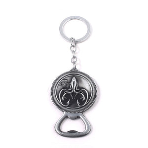 RJ Game of Thrones Keychain House Stark Wolf Beer Opener Key chain A Song Of Ice And Fire Targaryen Dragon Keyring Souvenir Gift