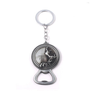 RJ Game of Thrones Keychain House Stark Wolf Beer Opener Key chain A Song Of Ice And Fire Targaryen Dragon Keyring Souvenir Gift
