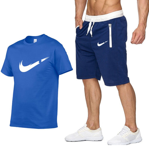Nike T Shirt+Shorts Sets Men Letter Printed Summer Suits 2019 Casual Tshirt Men Tracksuits Brand Clothing Streetwwar Tops Tees Set Male