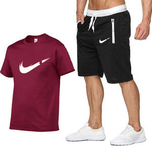 Nike T Shirt+Shorts Sets Men Letter Printed Summer Suits 2019 Casual Tshirt Men Tracksuits Brand Clothing Streetwwar Tops Tees Set Male