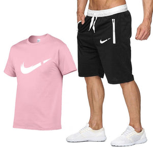 Nike T Shirt+Shorts Sets Men Letter Printed Summer Suits 2019 Casual Tshirt Men Tracksuits Brand Clothing Streetwwar Tops Tees Set Male