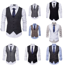 Load image into Gallery viewer, Vest Fit Business Formal Slim Suit Trendy Tuxedo Botton British Men&#39;s Botton British  Slim Fit Formal Vest Suit Tuxedo Waistcoat