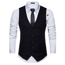 Load image into Gallery viewer, Vest Fit Business Formal Slim Suit Trendy Tuxedo Botton British Men&#39;s Botton British  Slim Fit Formal Vest Suit Tuxedo Waistcoat