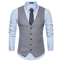 Load image into Gallery viewer, Vest Fit Business Formal Slim Suit Trendy Tuxedo Botton British Men&#39;s Botton British  Slim Fit Formal Vest Suit Tuxedo Waistcoat