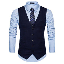 Load image into Gallery viewer, Vest Fit Business Formal Slim Suit Trendy Tuxedo Botton British Men&#39;s Botton British  Slim Fit Formal Vest Suit Tuxedo Waistcoat