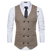 Load image into Gallery viewer, Vest Fit Business Formal Slim Suit Trendy Tuxedo Botton British Men&#39;s Botton British  Slim Fit Formal Vest Suit Tuxedo Waistcoat