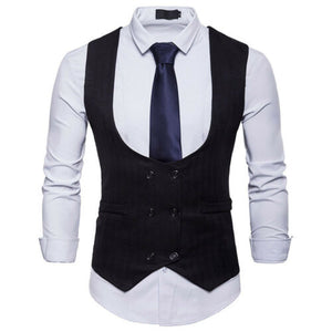 Vest Fit Business Formal Slim Suit Trendy Tuxedo Botton British Men's Botton British  Slim Fit Formal Vest Suit Tuxedo Waistcoat