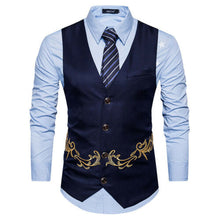 Load image into Gallery viewer, Vest Fit Business Formal Slim Suit Trendy Tuxedo Botton British Men&#39;s Botton British  Slim Fit Formal Vest Suit Tuxedo Waistcoat