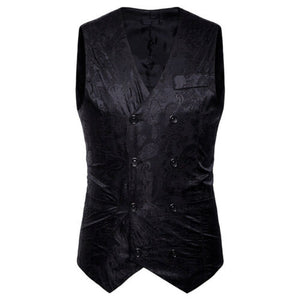 Vest Fit Business Formal Slim Suit Trendy Tuxedo Botton British Men's Botton British  Slim Fit Formal Vest Suit Tuxedo Waistcoat