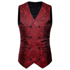 Vest Fit Business Formal Slim Suit Trendy Tuxedo Botton British Men's Botton British  Slim Fit Formal Vest Suit Tuxedo Waistcoat