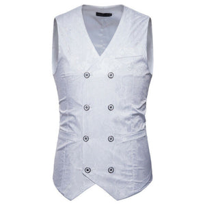 Vest Fit Business Formal Slim Suit Trendy Tuxedo Botton British Men's Botton British  Slim Fit Formal Vest Suit Tuxedo Waistcoat