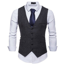Load image into Gallery viewer, Vest Fit Business Formal Slim Suit Trendy Tuxedo Botton British Men&#39;s Botton British  Slim Fit Formal Vest Suit Tuxedo Waistcoat