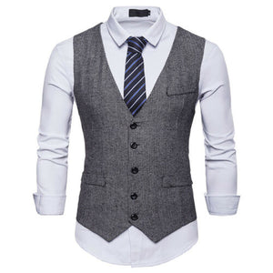 Vest Fit Business Formal Slim Suit Trendy Tuxedo Botton British Men's Botton British  Slim Fit Formal Vest Suit Tuxedo Waistcoat