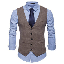 Load image into Gallery viewer, Vest Fit Business Formal Slim Suit Trendy Tuxedo Botton British Men&#39;s Botton British  Slim Fit Formal Vest Suit Tuxedo Waistcoat