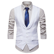 Load image into Gallery viewer, Vest Fit Business Formal Slim Suit Trendy Tuxedo Botton British Men&#39;s Botton British  Slim Fit Formal Vest Suit Tuxedo Waistcoat