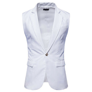 Vest Fit Business Formal Slim Suit Trendy Tuxedo Botton British Men's Botton British  Slim Fit Formal Vest Suit Tuxedo Waistcoat