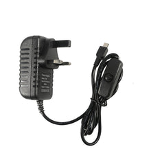Load image into Gallery viewer, Aokin 5V 3A Power Supply Charger AC Adapter Micro USB Cable with Power On/Off Switch EU US UK AU Plug For Raspberry Pi 3 banana