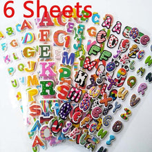 Load image into Gallery viewer, 3D Cartoon Stickers Waterproof Bubble PVC DIY Sticker Princess Car Mickey Kitty Girls Boys Kids Children Gifts 10/6/8 Sheets