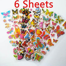 Load image into Gallery viewer, 3D Cartoon Stickers Waterproof Bubble PVC DIY Sticker Princess Car Mickey Kitty Girls Boys Kids Children Gifts 10/6/8 Sheets
