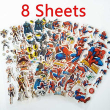 Load image into Gallery viewer, 3D Cartoon Stickers Waterproof Bubble PVC DIY Sticker Princess Car Mickey Kitty Girls Boys Kids Children Gifts 10/6/8 Sheets