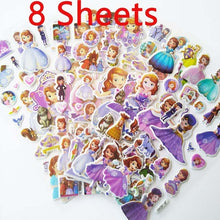 Load image into Gallery viewer, 3D Cartoon Stickers Waterproof Bubble PVC DIY Sticker Princess Car Mickey Kitty Girls Boys Kids Children Gifts 10/6/8 Sheets