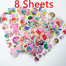 Load image into Gallery viewer, 3D Cartoon Stickers Waterproof Bubble PVC DIY Sticker Princess Car Mickey Kitty Girls Boys Kids Children Gifts 10/6/8 Sheets
