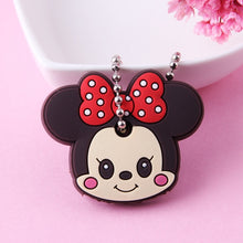 Load image into Gallery viewer, Cartoon Anime Cute Key Cover Cap Silicone Mickey Stitch Bear Keychain Women Gift Owl Porte Clef Hello Kitty Minne Key Chain