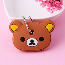 Load image into Gallery viewer, Cartoon Anime Cute Key Cover Cap Silicone Mickey Stitch Bear Keychain Women Gift Owl Porte Clef Hello Kitty Minne Key Chain