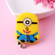 Load image into Gallery viewer, Cartoon Anime Cute Key Cover Cap Silicone Mickey Stitch Bear Keychain Women Gift Owl Porte Clef Hello Kitty Minne Key Chain