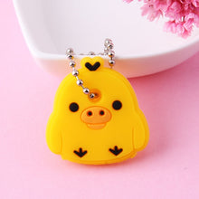 Load image into Gallery viewer, Cartoon Anime Cute Key Cover Cap Silicone Mickey Stitch Bear Keychain Women Gift Owl Porte Clef Hello Kitty Minne Key Chain