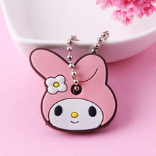 Load image into Gallery viewer, Cartoon Anime Cute Key Cover Cap Silicone Mickey Stitch Bear Keychain Women Gift Owl Porte Clef Hello Kitty Minne Key Chain