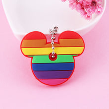 Load image into Gallery viewer, Cartoon Anime Cute Key Cover Cap Silicone Mickey Stitch Bear Keychain Women Gift Owl Porte Clef Hello Kitty Minne Key Chain