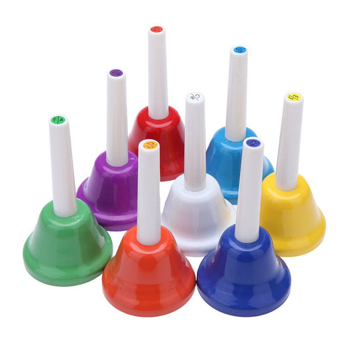 BMDT-Handbell Hand Bell 8-Note Metal Colorful Kid Children Musical Toy Percussion Instrument