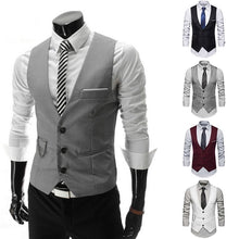 Load image into Gallery viewer, 2019 New Men Dress Vests For Men Slim Fit Mens Suit Vest Male Waistcoat Gilet Homme Casual Sleeveless Formal Business Jacket