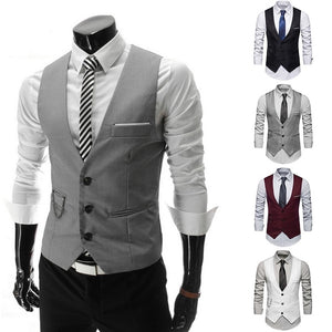 2019 New Men Dress Vests For Men Slim Fit Mens Suit Vest Male Waistcoat Gilet Homme Casual Sleeveless Formal Business Jacket