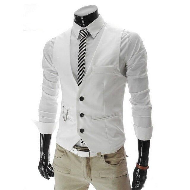2019 New Men Dress Vests For Men Slim Fit Mens Suit Vest Male Waistcoat Gilet Homme Casual Sleeveless Formal Business Jacket