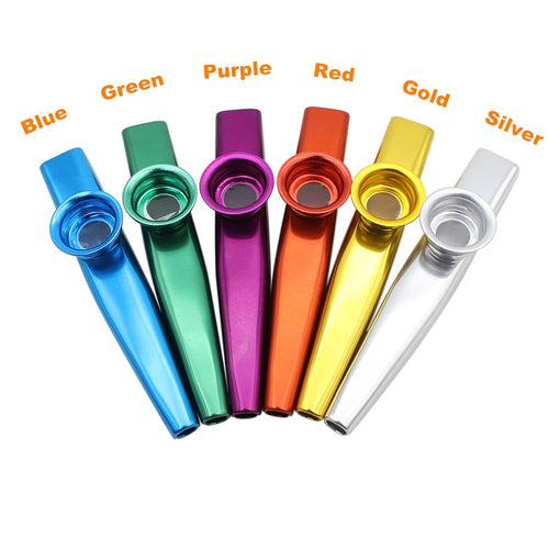 Simple Design Lightweight Kazoo Aluminum Alloy Metal For Guitar Instrument Music Lovers Instrument 12*2.5cm 6 Colors Optional
