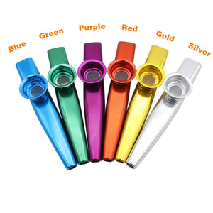 Simple Design Lightweight Kazoo Aluminum Alloy Metal For Guitar Instrument Music Lovers Instrument 12*2.5cm 6 Colors Optional