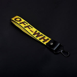 Off White Ribbon Keychain Women Phone Case Wallet key chain porte clef For Bag Key ring llaveros mujer sleutelhanger Chaveiro