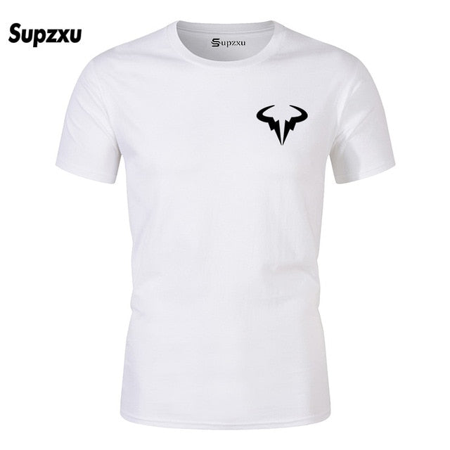 2019 Summer New Printed Cotton Casual Short Sleeve Big Yards T Shirt Men Rafaels Nadal Natto Bull T-shirt Top Tees Plus Size