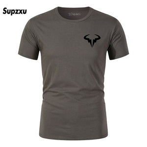 2019 Summer New Printed Cotton Casual Short Sleeve Big Yards T Shirt Men Rafaels Nadal Natto Bull T-shirt Top Tees Plus Size