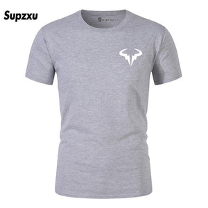 2019 Summer New Printed Cotton Casual Short Sleeve Big Yards T Shirt Men Rafaels Nadal Natto Bull T-shirt Top Tees Plus Size