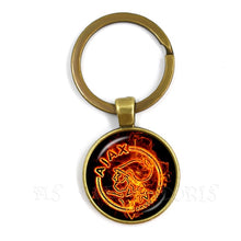 Load image into Gallery viewer, Football Club 25mm Glass Cabochon KeyChain Ajax Football Leagues Logo Soccer Club Keyring For Funs Gift