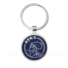 Load image into Gallery viewer, Football Club 25mm Glass Cabochon KeyChain Ajax Football Leagues Logo Soccer Club Keyring For Funs Gift