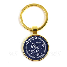 Load image into Gallery viewer, Football Club 25mm Glass Cabochon KeyChain Ajax Football Leagues Logo Soccer Club Keyring For Funs Gift