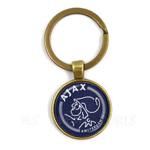 Load image into Gallery viewer, Football Club 25mm Glass Cabochon KeyChain Ajax Football Leagues Logo Soccer Club Keyring For Funs Gift